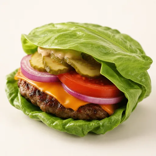 Lettuce-wrapped burger